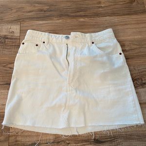 Zara White Denim Mini Skirt